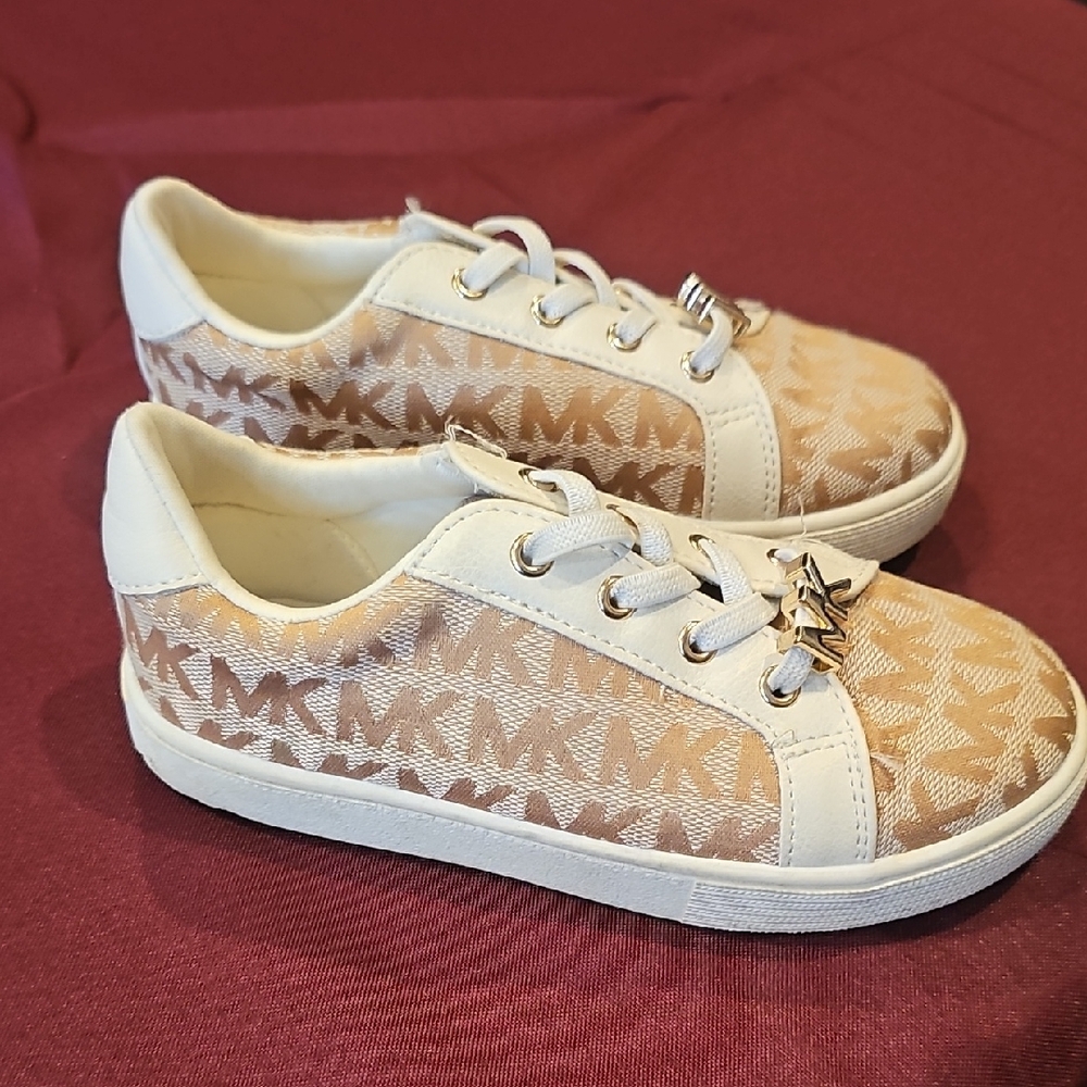 Michael Kors Tan and White Logo Sneakers